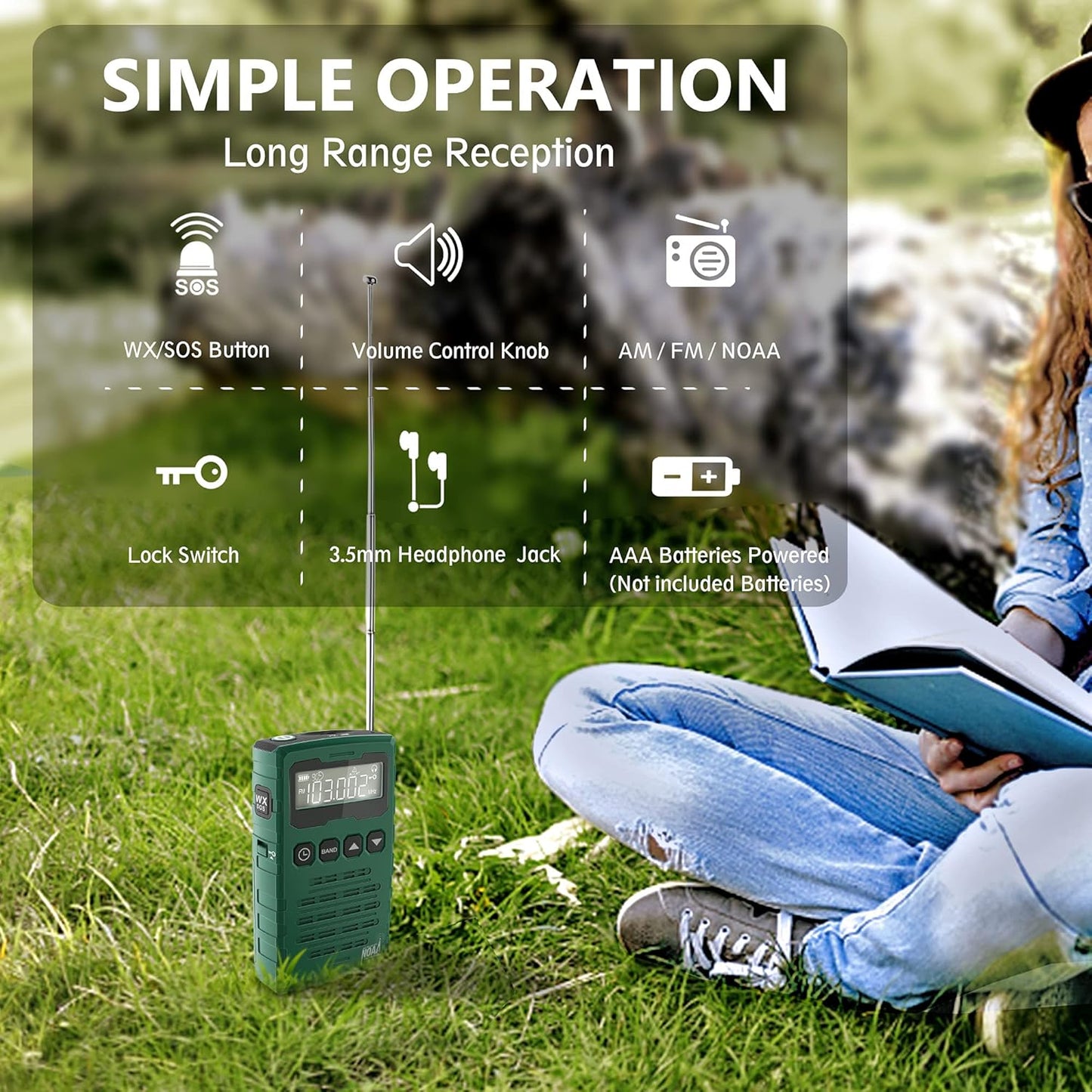 AM FM Radios Pocket Portable with Best Reception Sound, Digital Transistor Radio Battery Operated, NOAA Weather Emergency Alert Radio, Handheld Radio for Walkman, Parents, Friends Gift