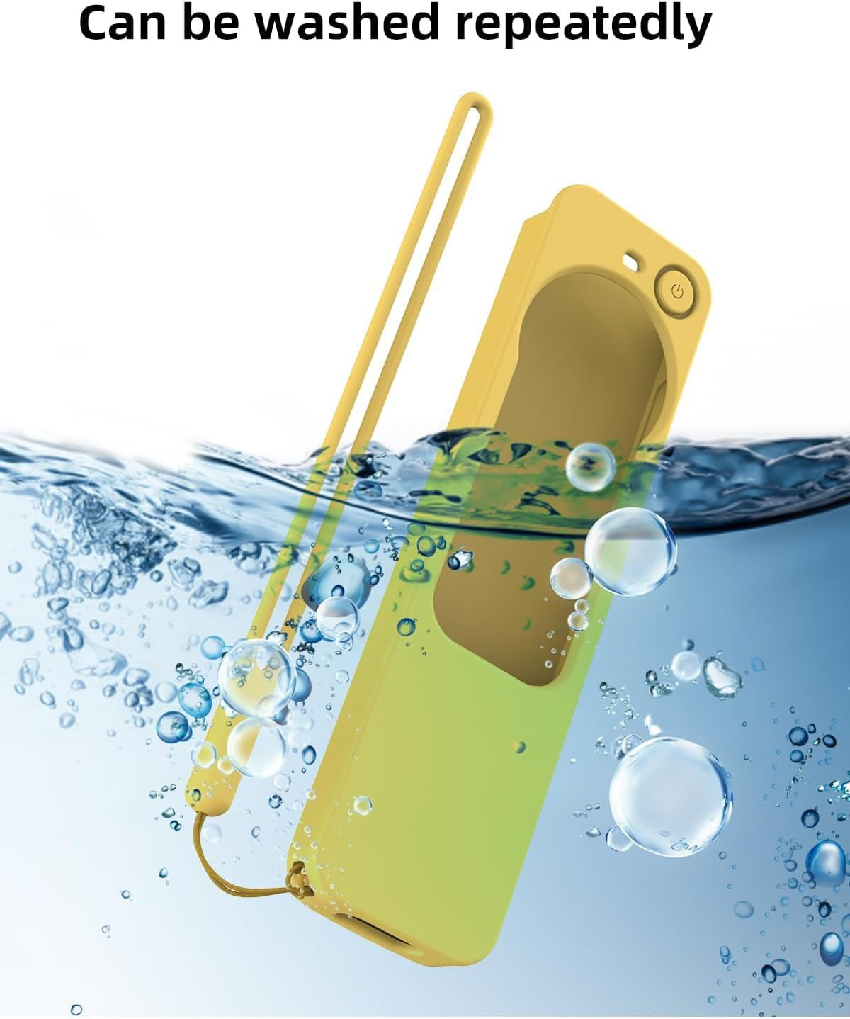 Compatible with Apple TV 4K Siri Remote Case 2021, Silky-Soft Anti-Slip Protective Silicone Cover for Siri Remote Control 2Nd Generation [Lanyard Included], Yellow