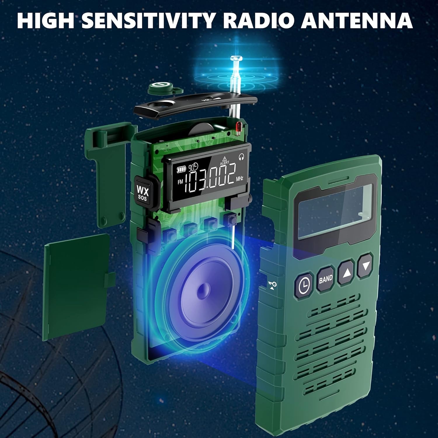 AM FM Radios Pocket Portable with Best Reception Sound, Digital Transistor Radio Battery Operated, NOAA Weather Emergency Alert Radio, Handheld Radio for Walkman, Parents, Friends Gift